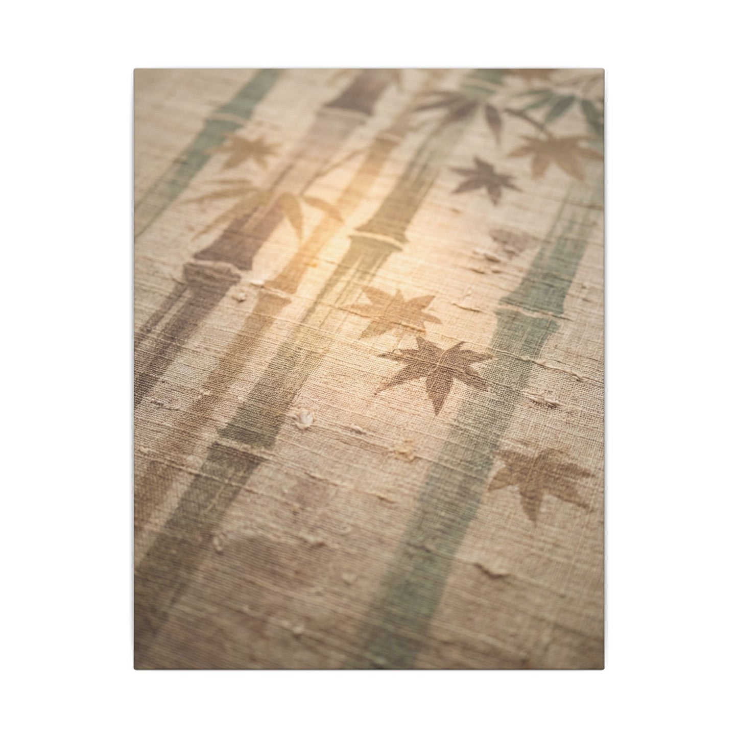 Autumn Bamboo Grove Japanese Pattern Canvas Art | Neutral Decor