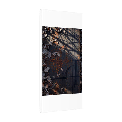 Shibui Rust Patina Canvas Art - Dark Japandi Charcoal Ink
