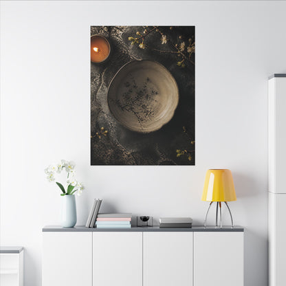 Ceramic Bowl Spring Canvas Art | Japandi Earthy Design