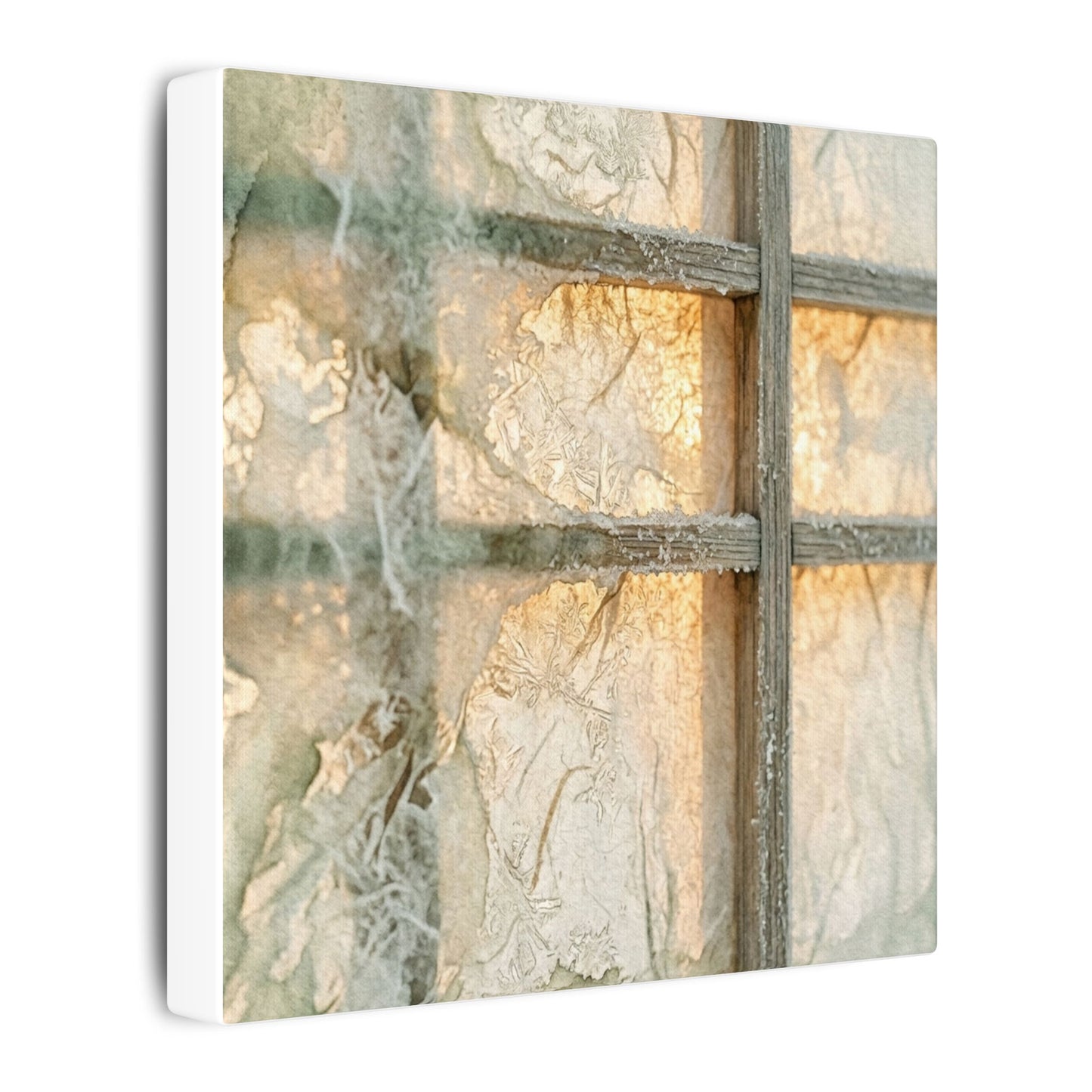 Neutral Shoji Screen Canvas Art - Watercolor Japandi