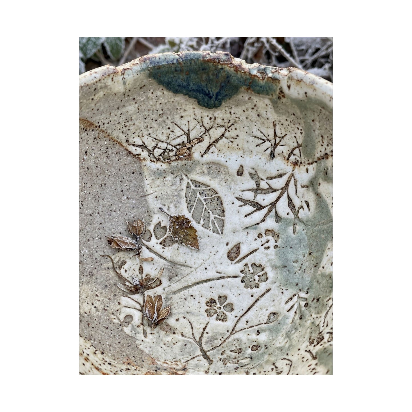 Winter Ceramic Bowl Japanese Pattern Wall Art Print | Earthy Decor