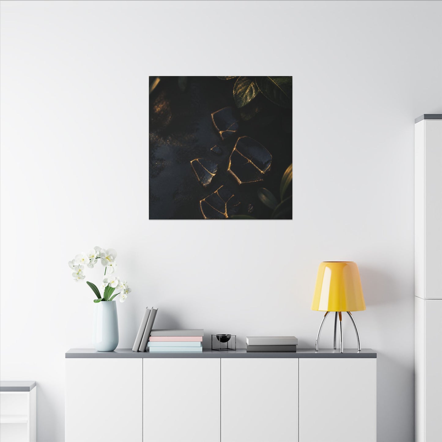 Summer Broken Pottery Moody Minimal Canvas Art | Atmospheric Decor