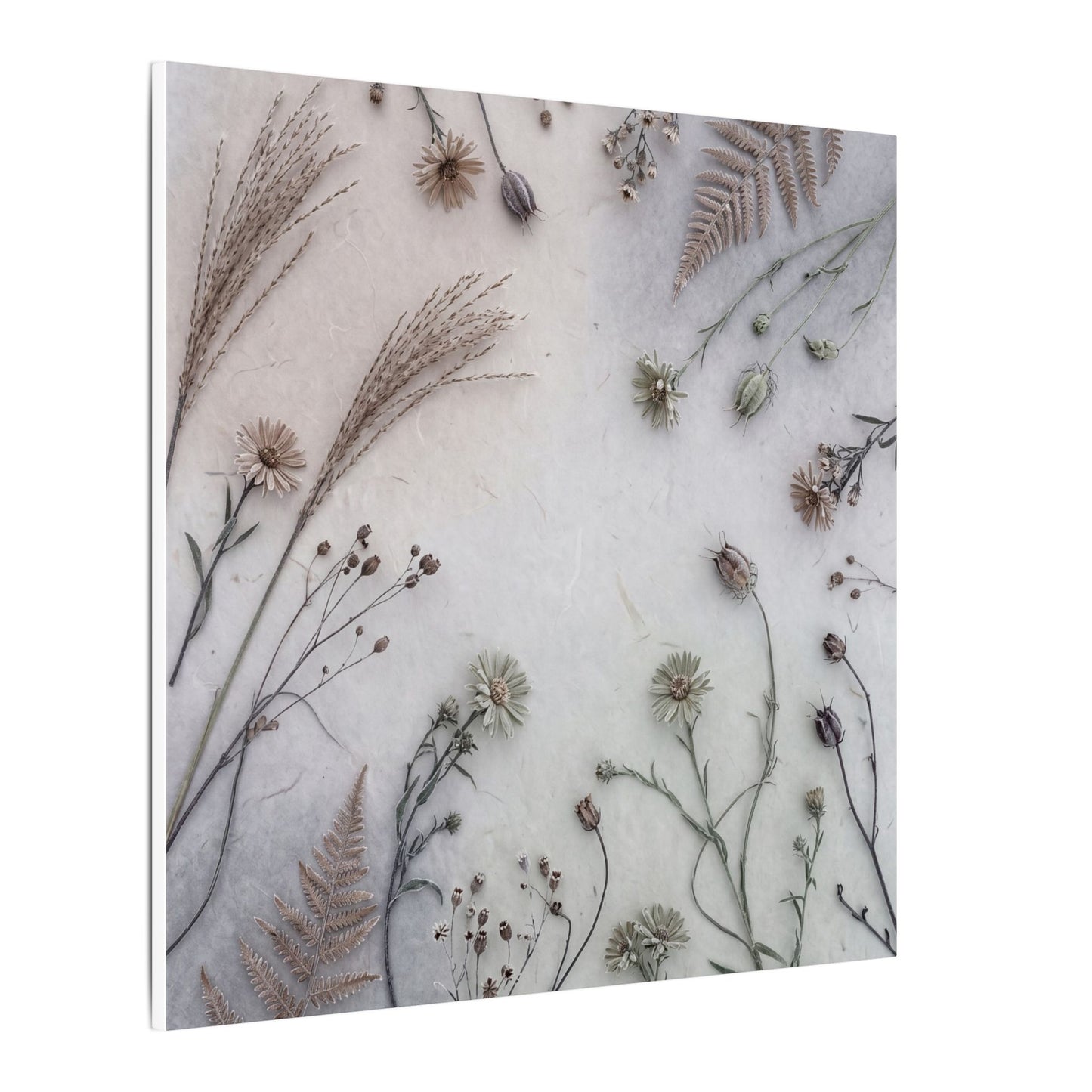 Dried Flowers Japanese Pattern Canvas Art | Elegant Japandi Art