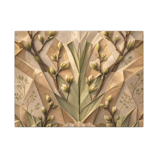 Kanso Paper Fold Canvas Art - Japandi Japanese Pattern