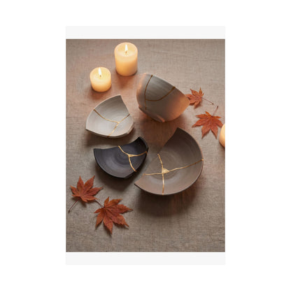 Broken Pottery Autumn Wall Art Print | Japandi Neutral Design