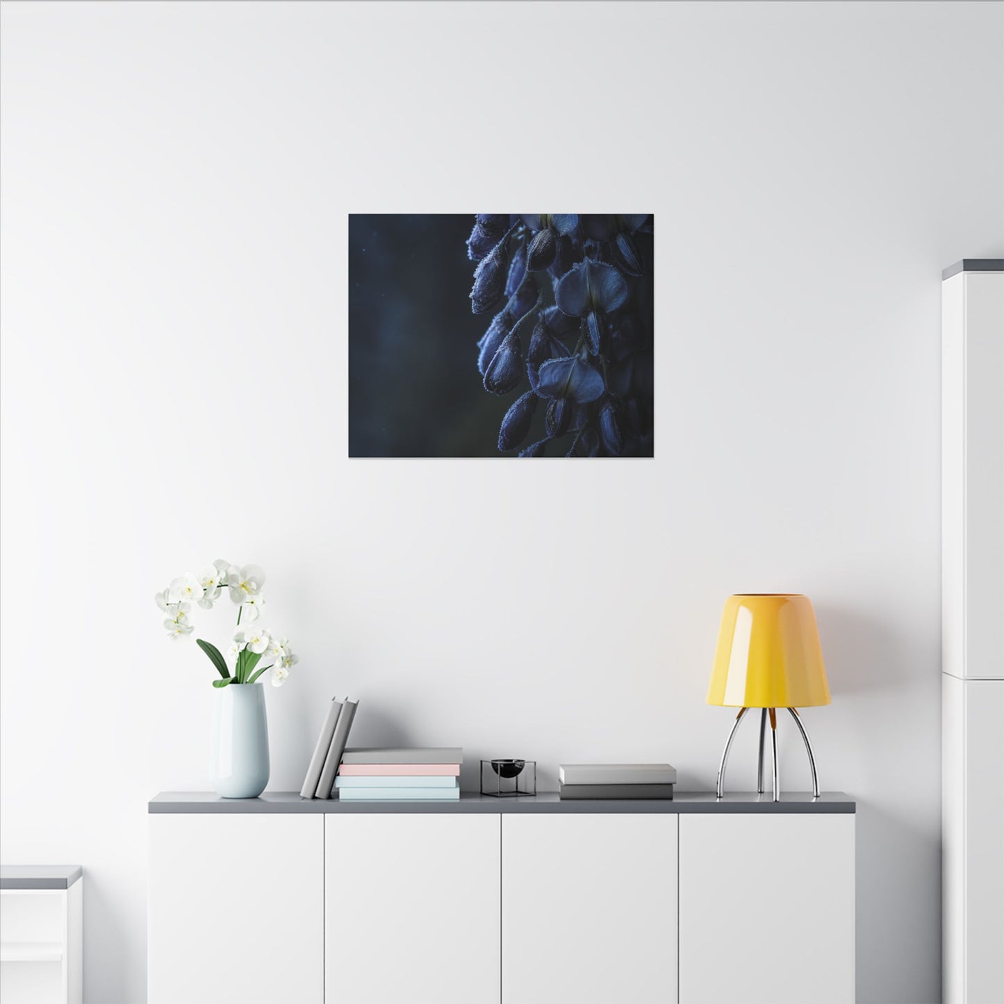 Winter Wisteria Shadow Zen Canvas Art | Atmospheric Decor