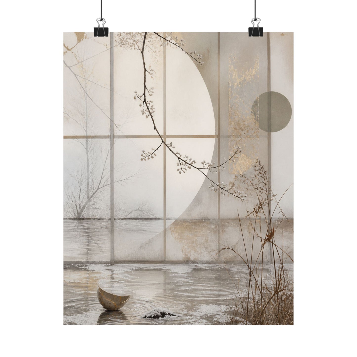Overcast Shoji Screen Wall Art Print - Japandi Datsuzoku