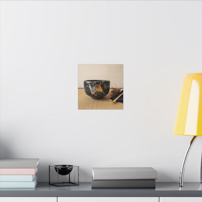 Kanso Tea Ceremony Canvas Art - Kintsugi Gold Vein
