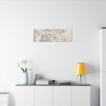 Summer Shadow Play Minimal Line Canvas Art | Earthy Decor