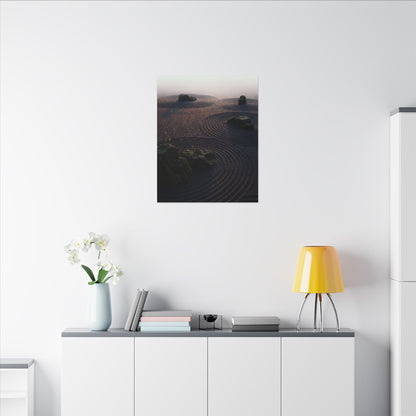 Spring Rock Garden Shadow Zen Canvas Art | Luxurious Decor
