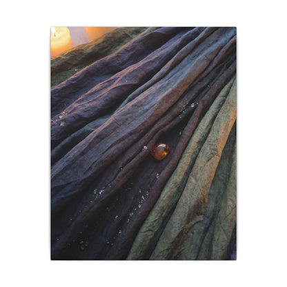 Silk Drape Shadow Zen Canvas Art | Moody Dark Japandi Art
