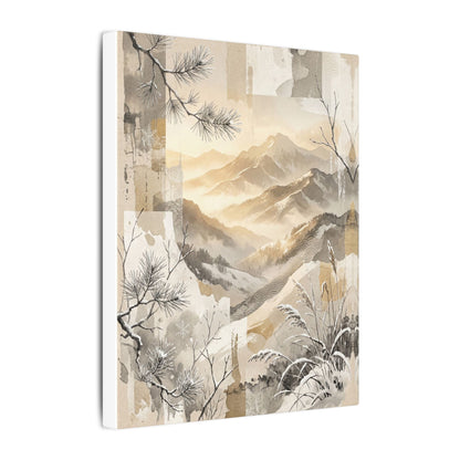 Shibui Mountain Mist Canvas Art - Japandi Japanese Pattern