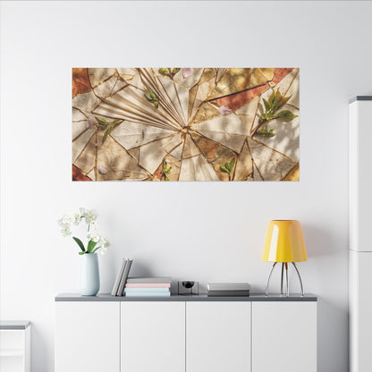 Resilient Paper Fold Canvas Art - Gold Repair Kintsugi