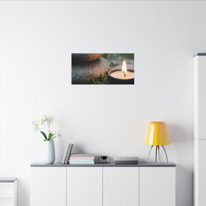 Warm River Stones Canvas Art - Japanese Pattern Japandi