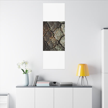 Earthy Cracked Earth Canvas Art - Japanese Pattern Japandi