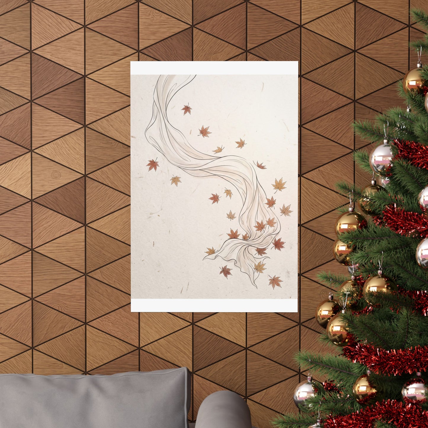 Silk Drape Minimal Line Wall Art Print | Elegant Japandi Art