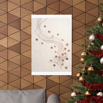 Silk Drape Minimal Line Wall Art Print | Elegant Japandi Art