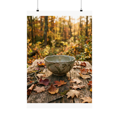 Golden Hour Ceramic Bowl Wall Art Print - Japandi Fukinsei Art Print