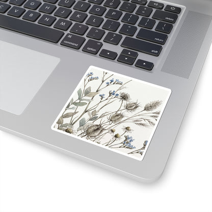 Summer Dried Flowers Watercolor Sticker | Elegant Decor