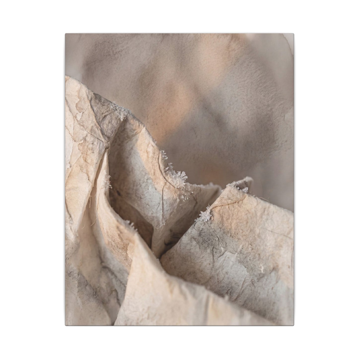 Japandi Paper Fold in Candlelight | Watercolor Canvas Art