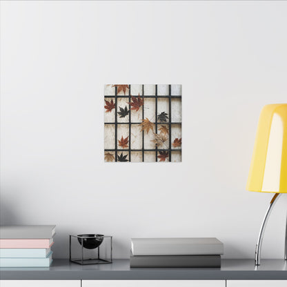 Japandi Shoji Screen in Overcast | Texture Canvas Art