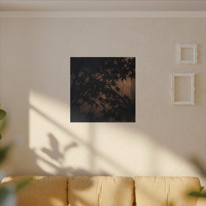 Shadow Play Autumn Canvas Art | Dark Japandi Atmospheric Design