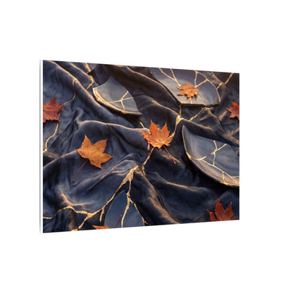 Golden Hour Silk Drape Canvas Art - Kintsugi Shibui