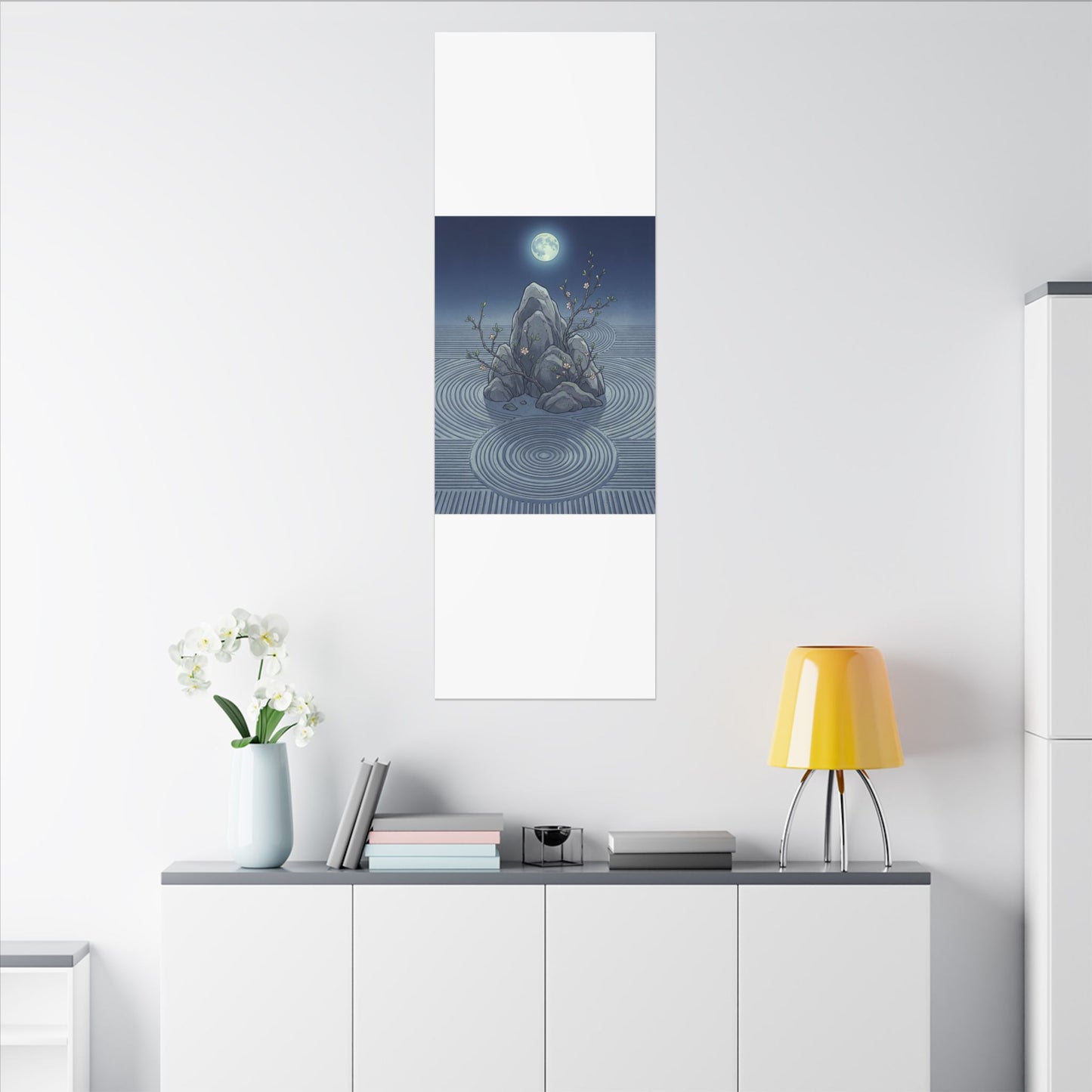 Spring Rock Garden Ukiyo E Inspired Canvas Art | Tranquil Decor
