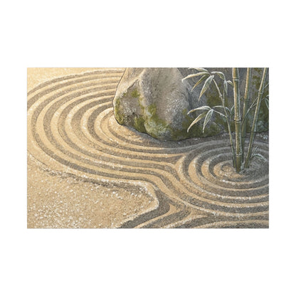 Rock Garden Winter Canvas Art | Zen Peaceful Design