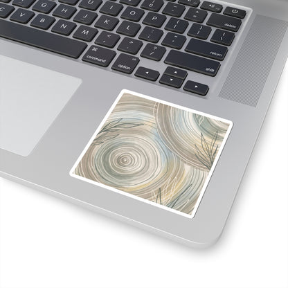 Water Ripple Summer Sticker | Japandi Warm Design Art Print
