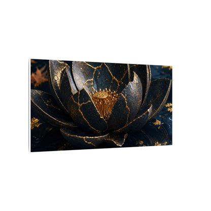 Moonlight Lotus Flower Canvas Art - Kintsugi Fukinsei