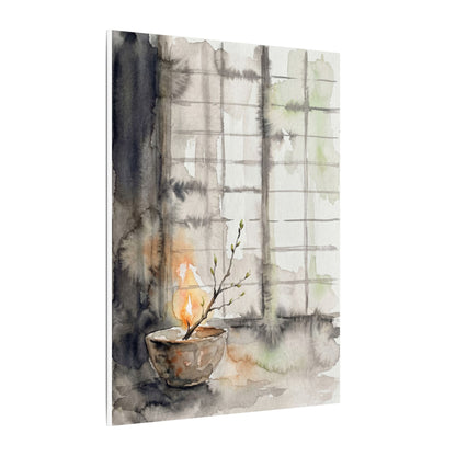 Shoji Screen Canvas Art | Spring Japandi Watercolor Art