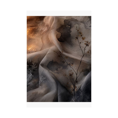 Candlelight Silk Drape Wall Art Print - Japandi Kanso