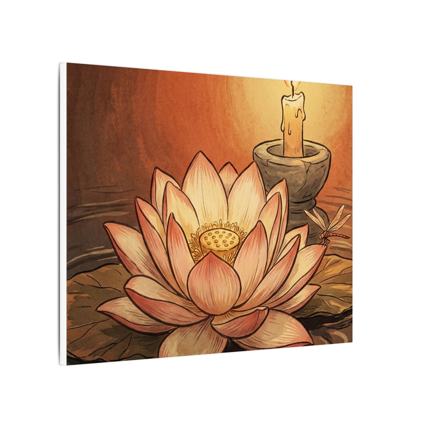 Lotus Flower Summer Canvas Art | Zen Contemplative Design