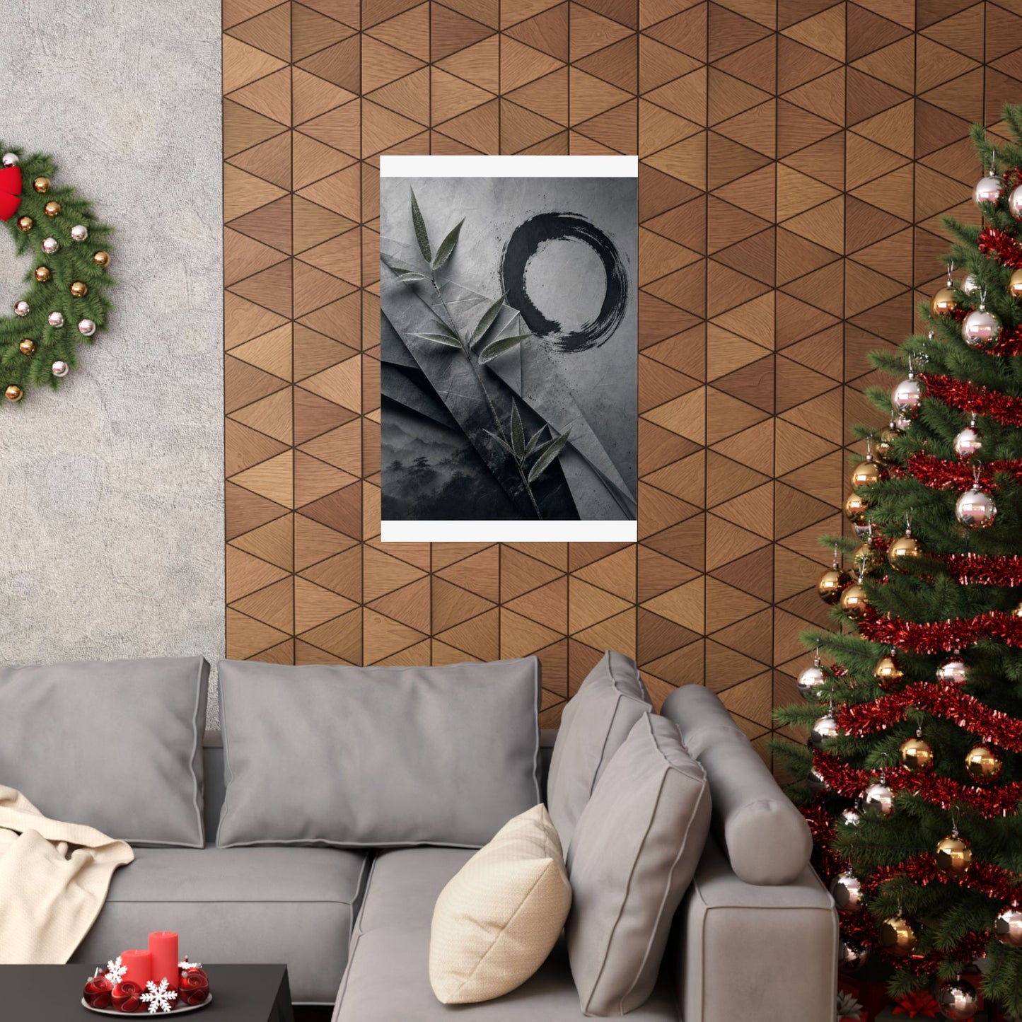 Winter Paper Fold Enso Wall Art Print | Tranquil Decor