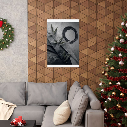 Winter Paper Fold Enso Wall Art Print | Tranquil Decor