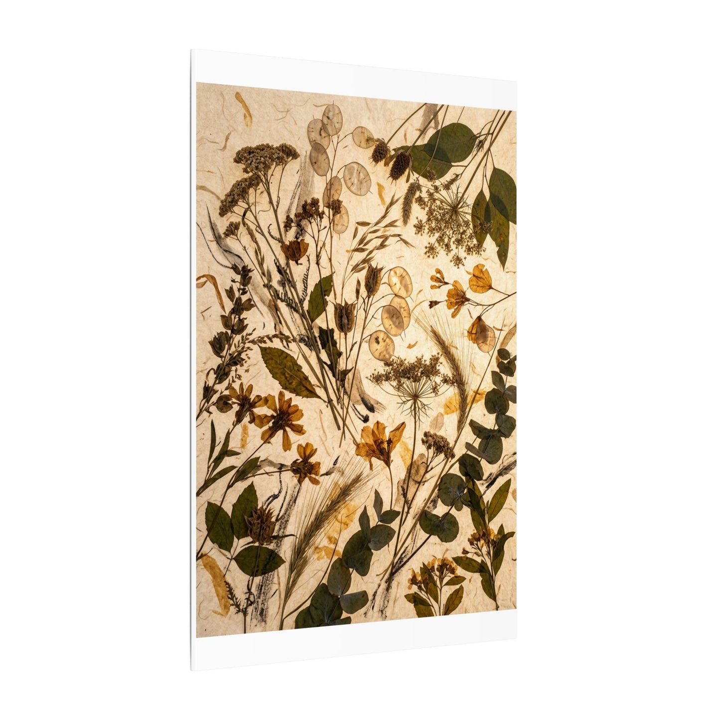 Dried Flowers Summer Canvas Art | Japandi Neutral Design