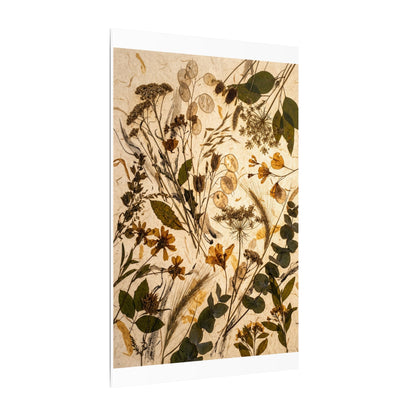 Dried Flowers Summer Canvas Art | Japandi Neutral Design