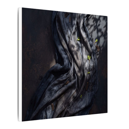 Seijaku Silk Drape Canvas Art - Dark Japandi Dark Texture