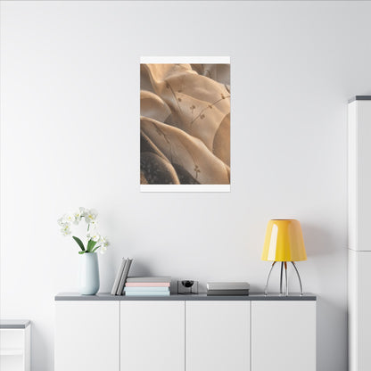 Japandi Silk Drape in Golden Hour | Japanese Pattern Canvas Art