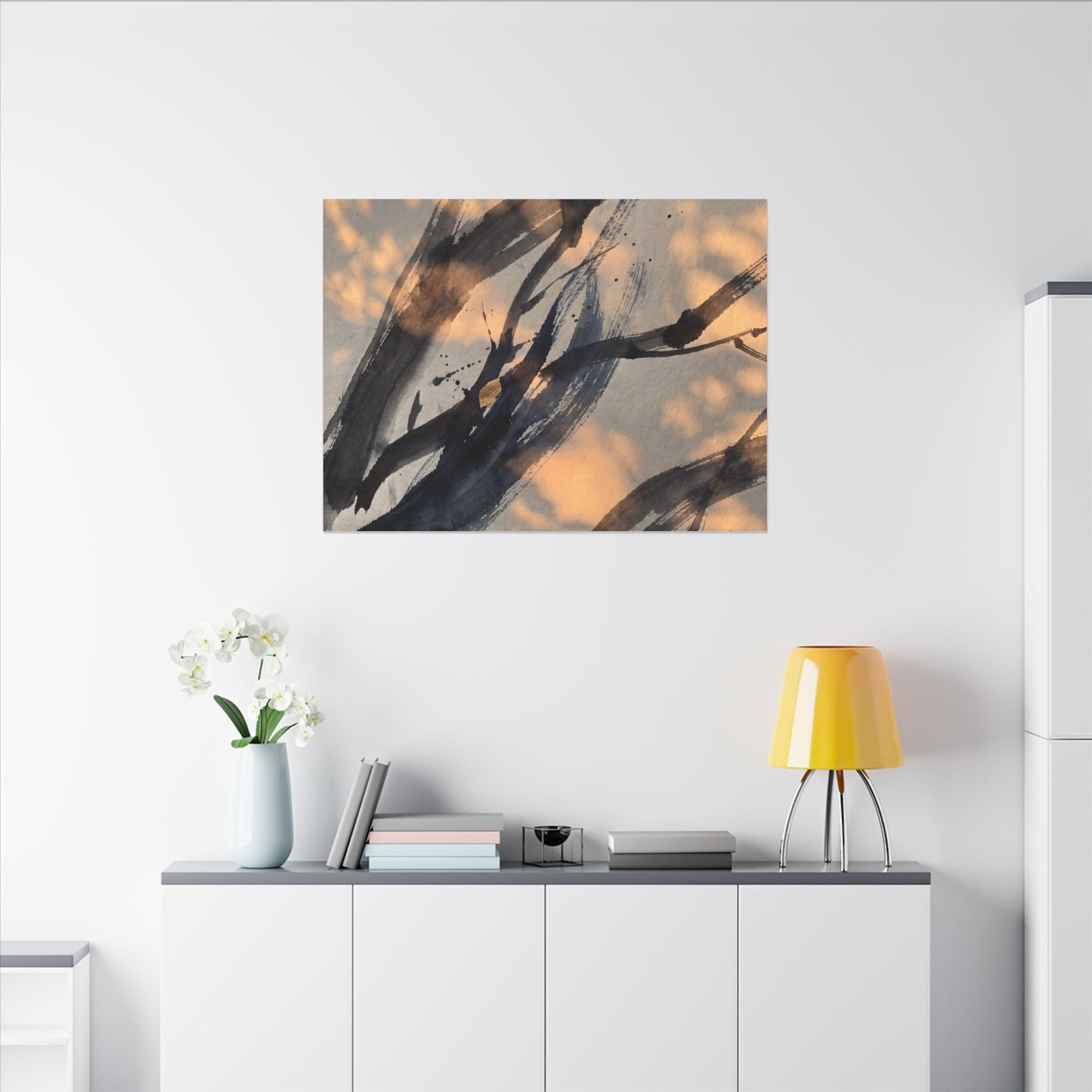 Datsuzoku Ink Brushstroke Canvas Art - Dark Japandi Shadow Zen