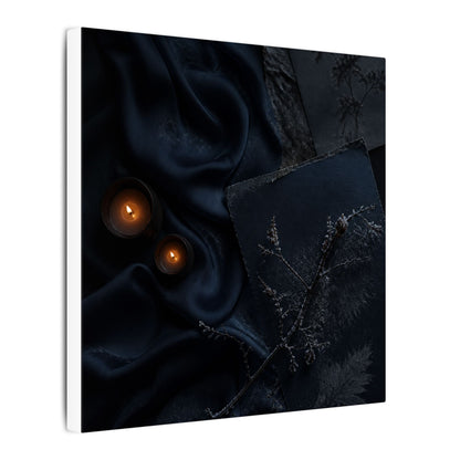 Candlelight Silk Drape Canvas Art - Dark Japandi Kanso