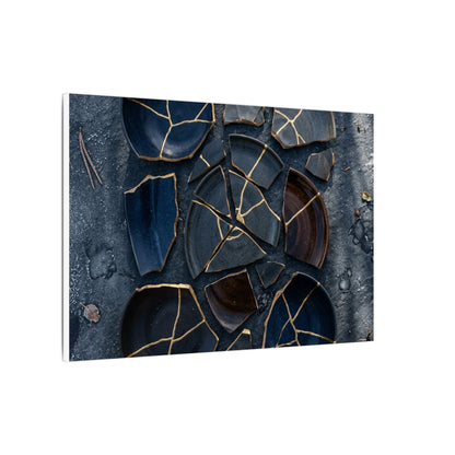 Dark Japandi Broken Pottery in Dappled | Shadow Zen Canvas Art