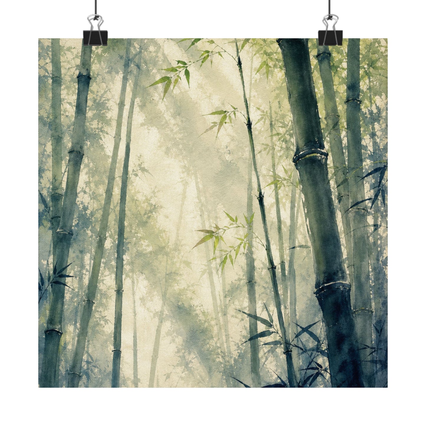Spring Bamboo Grove Sumi E Wall Art Print | Serene Decor