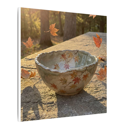 Japandi Ceramic Bowl in Golden Hour | Japanese Pattern Canvas Art