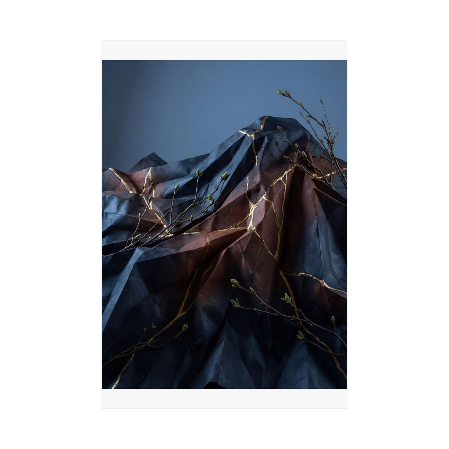 Mono No Aware Paper Fold Wall Art Print - Kintsugi Broken Beauty