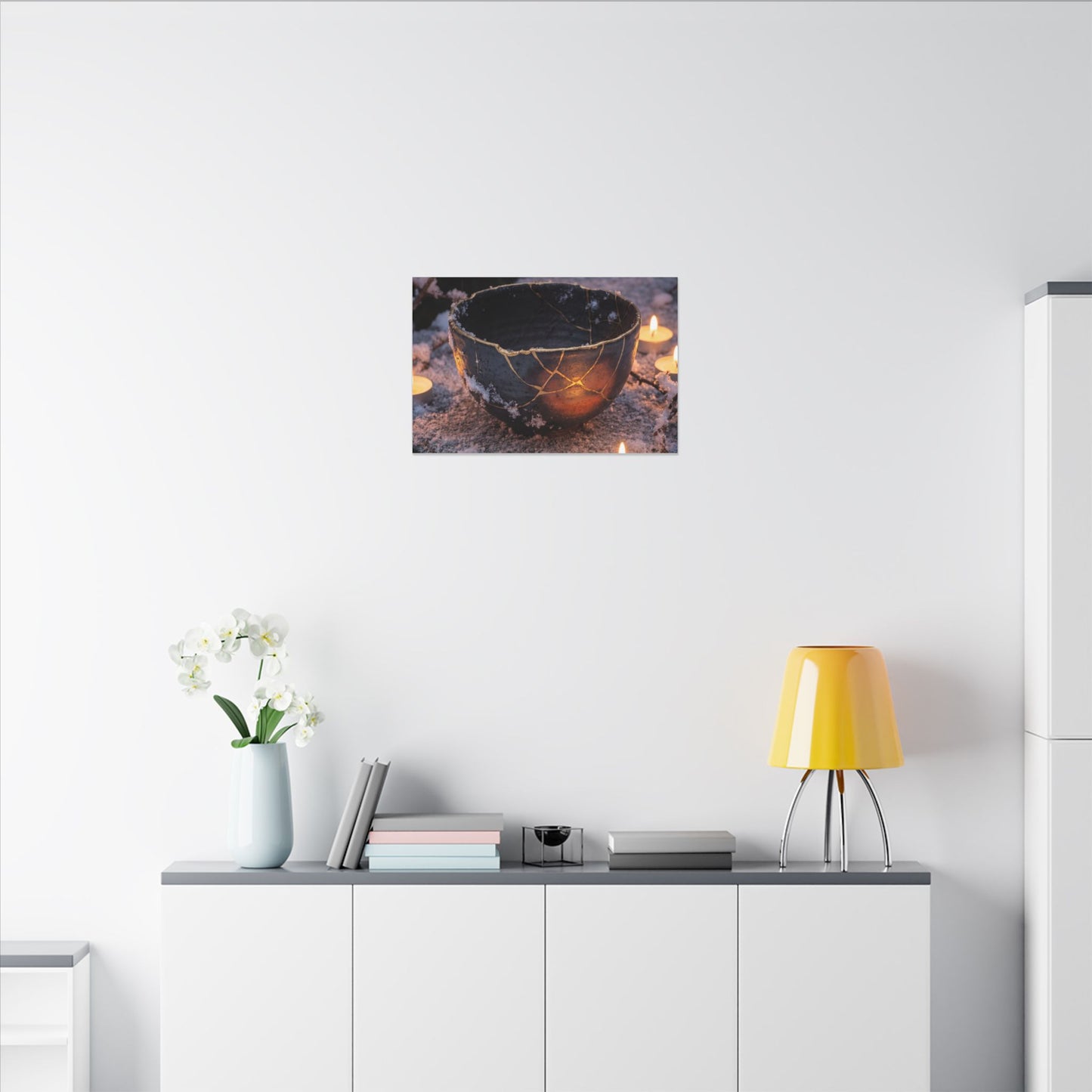 Ceramic Bowl Gold Repair Canvas Art | Beautiful Kintsugi Art