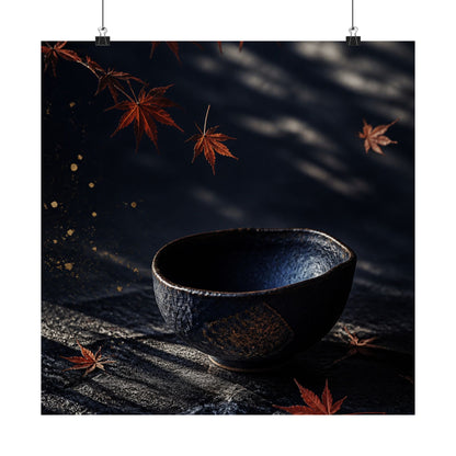 Datsuzoku Ceramic Bowl Wall Art Print - Dark Japandi Moody Minimal