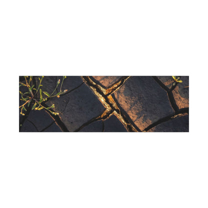 Kintsugi Cracked Earth in Golden Hour | Gold Vein Canvas Art