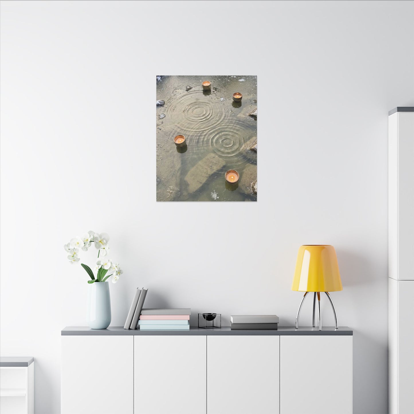 Water Ripple Canvas Art | Winter Japandi Japanese Pattern Art